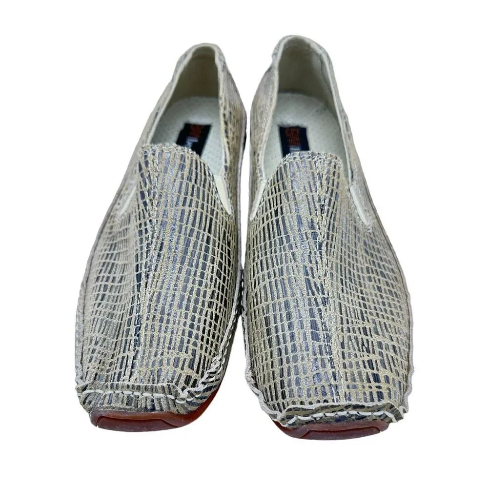 Bernie Mev Pam Women's‎ 8/39 Beige Print Driving Loafers Cushioned NWT $60 MSRP